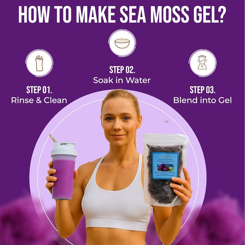buie_holistic_herbs BUIE HOLISTIC HERBS Purple Irish Sea Moss - Organic Raw Sea Moss, 8 oz - Image 4